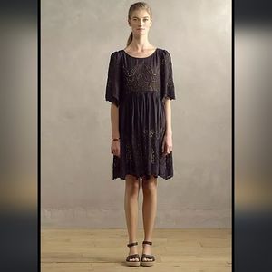 Anthropologie Floreat Osira eyelet dress black size 0
